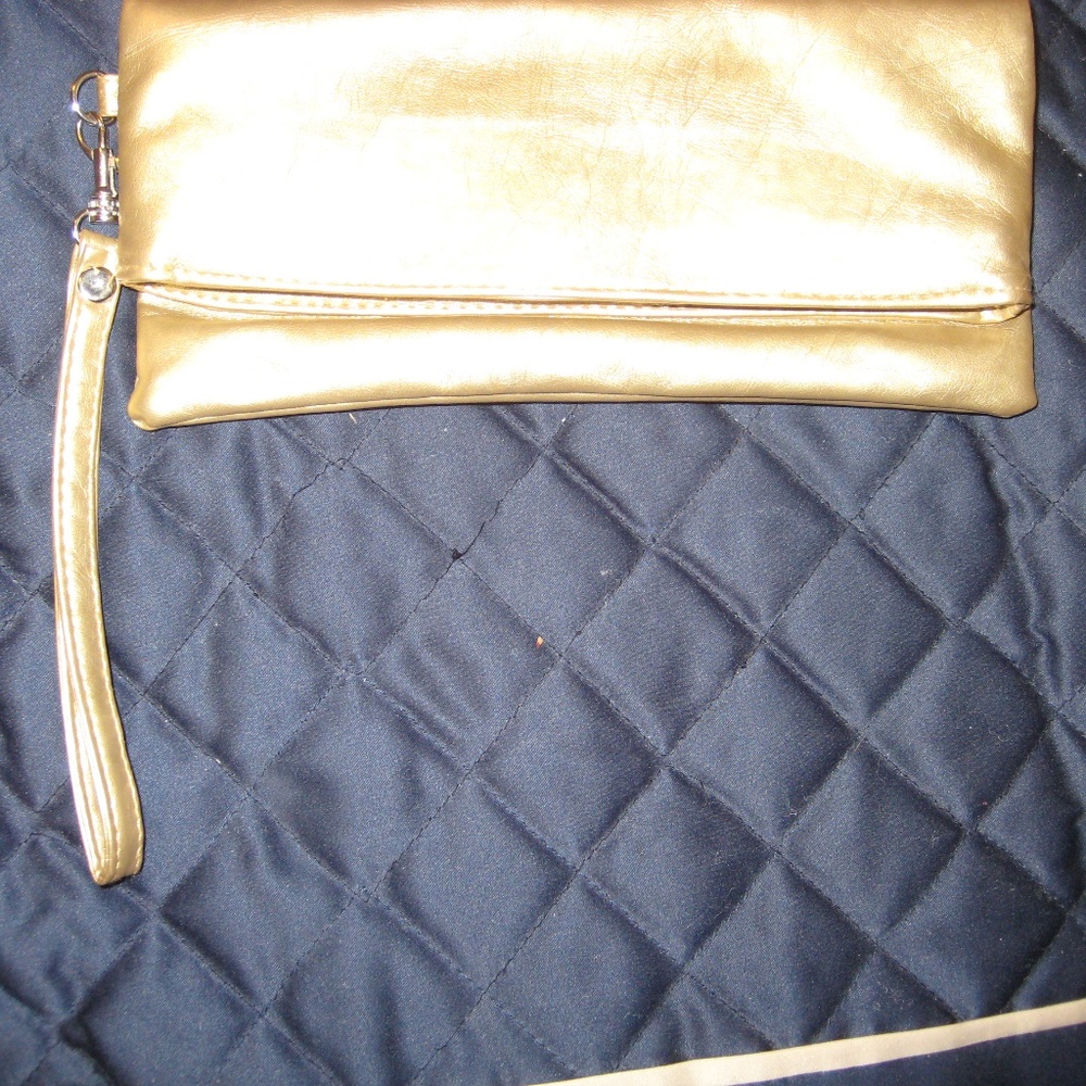 Light Gold Fold Over Clutch